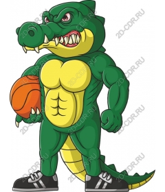 Basketball crocodile mascot