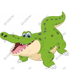 Playful cartoony crocodile