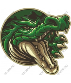 Head of a ferocious crocodile