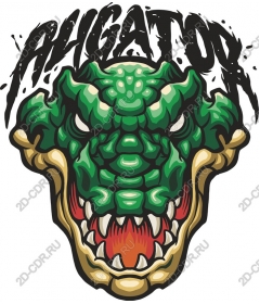 Head of a ferocious alligator