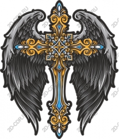 Exquisite cross with wings