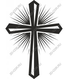  Black cross with radiant rays