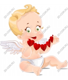  Cute cherub with hearts