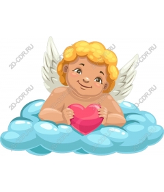 Angel-cherub with heart