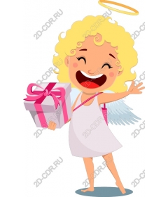  Joyful angel with gift