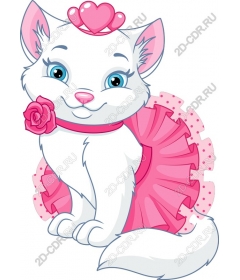  Cute white cat in a pink tutu