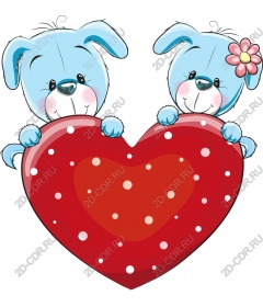 Cute blue puppy heart