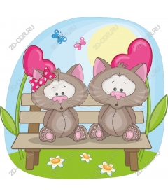  Adorable kittens on a Park bench