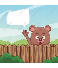 Playful bear looks