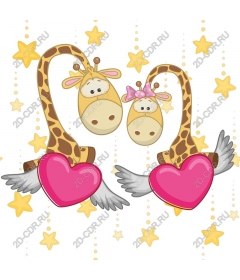  Cute giraffe with hearts