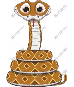 Friendly cartoon snake