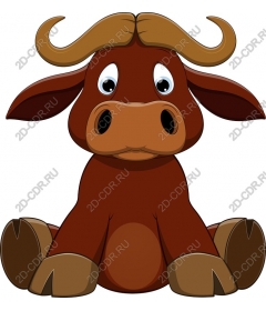  Cartoon Brown Bull