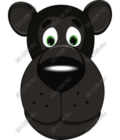  Cartoon face black bear