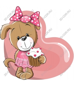  Adorable puppy with a cupcake