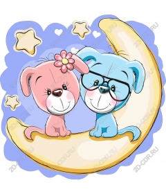Moonlit Pals - Charming puppy
