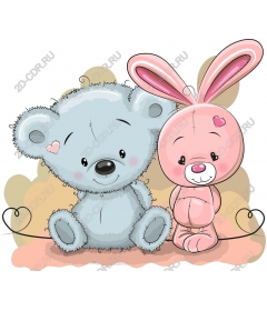  Cute bear and Bunny