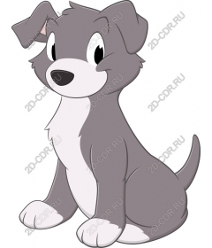 Playful cartoon dog