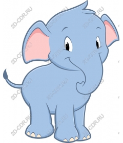 Cute blue elephant