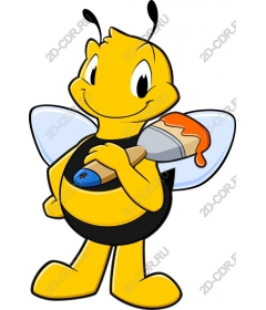 The character of the cartoon "Bee with brush"