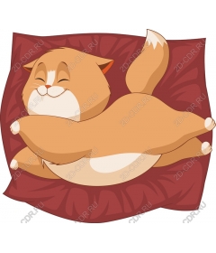  A sleeping cat on a cozy cushion