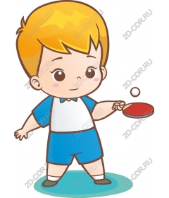  Energetic boy playing ping pong