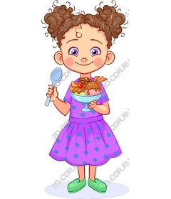  Funny girl enjoying ice cream