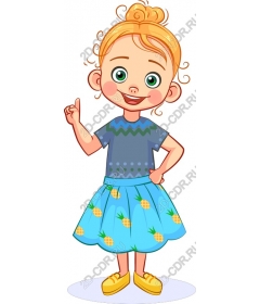  Happy girl in a pineapple skirt
