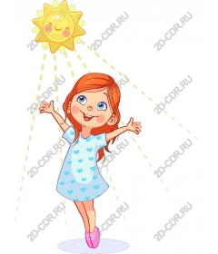  Happy girl reaches out to the sun