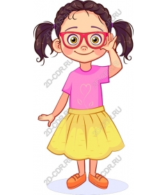 Funny girl with pigtails