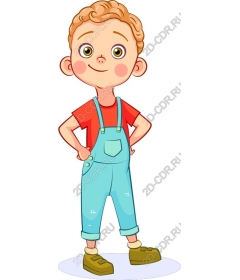 Funny boy in overalls