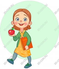 Funny girl holding an apple