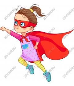 Heroic little superhero girl