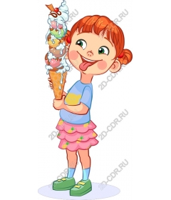 Funny girl with ice cream