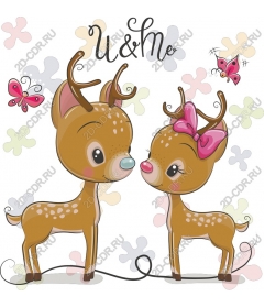  U & Me Милый мультяшный олень