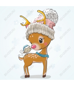 The charm of winter: cozy deer