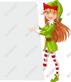  Adorable elf with blank sign