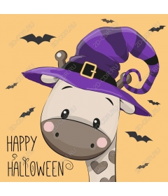 Cute giraffe on Halloween