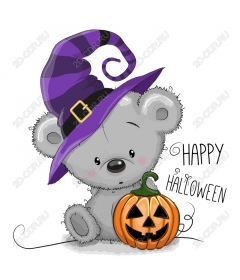  Cute Teddy bear Halloween pumpkin