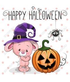 Sweetheart been a Halloween mouse with a pumpkin and spider