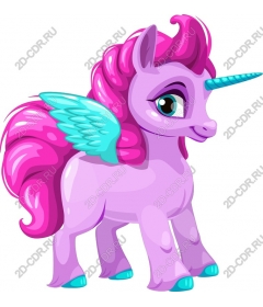 Whimsical purple unicorn