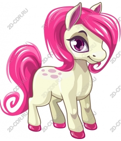 Playful pink mane pony