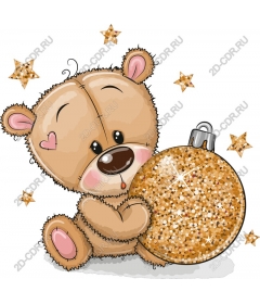  Holiday bear with sparkly ornaments