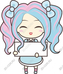  Charming girl-Chibi hair pastel colors