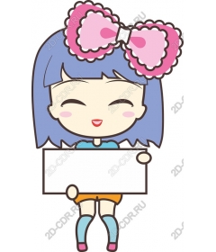 Funny girl with a sign