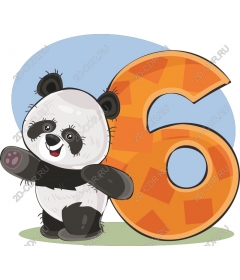  Adorable Panda with number 6