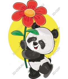  Adorable Panda holding flower