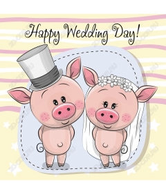 With The Day Of The Wedding! Cute Couple Of Pigs