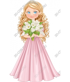  Adorable young girl with flowers