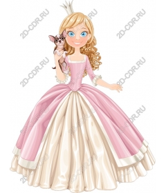  Charming Princess with a pet in a pink dress