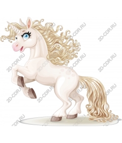 Whimsical white horse